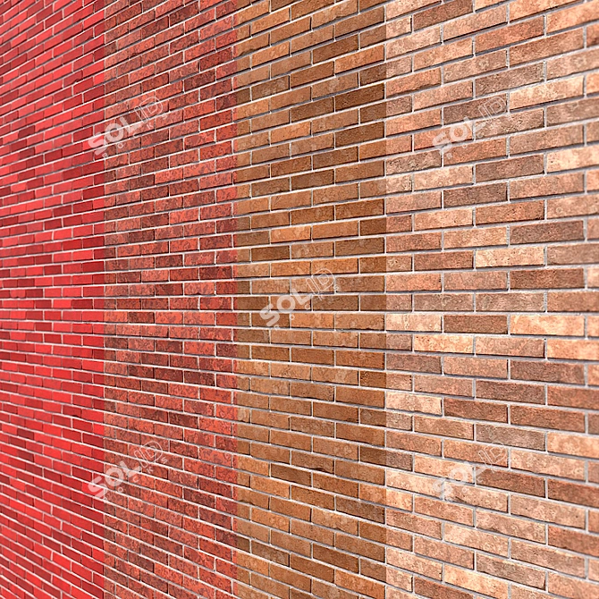 Seamless Brick Textures - 4 Color PBR 3D model image 1
