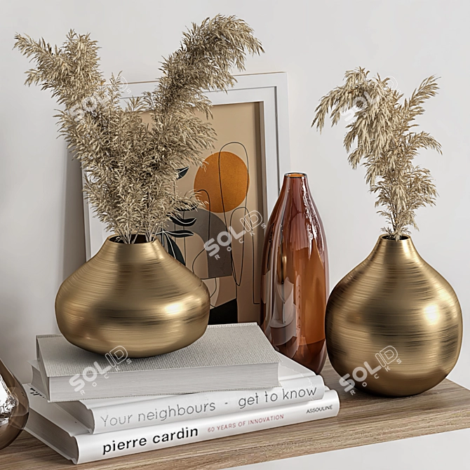 Modern Wall Shelf Decor 3D model image 2