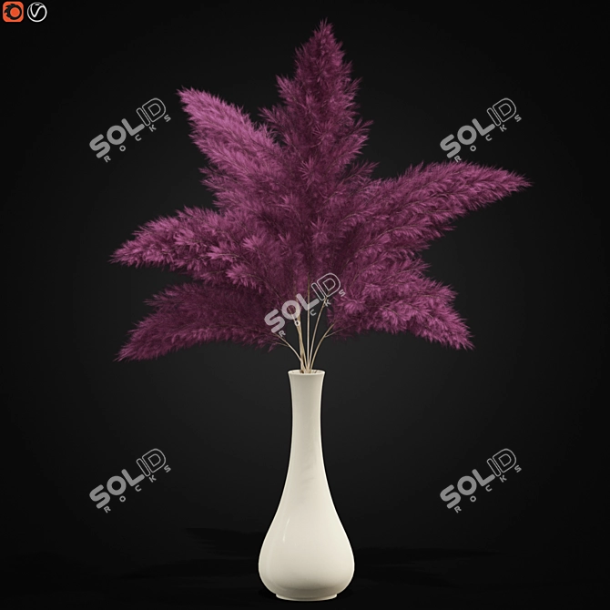  Blushing Beauty Pampas Bouquet 3D model image 1