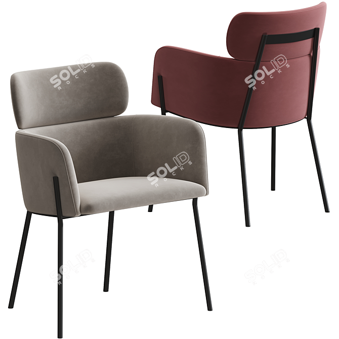 CB2 Azalea Brown Chair: Elegant and Stylish Seating 3D model image 2