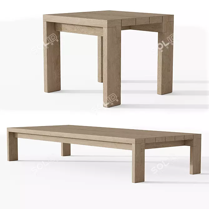 Elegant Rh Tropea Coffee Table 3D model image 1