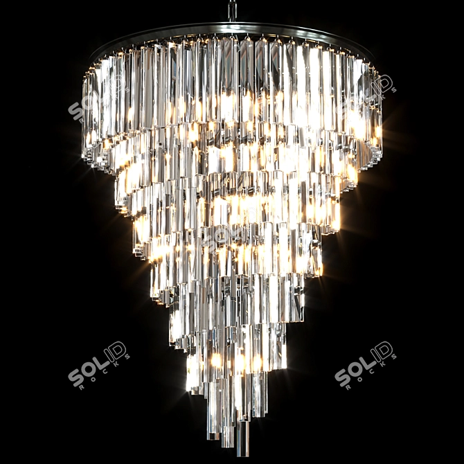 Elegant Helix Chandelier: Illuminate Your Space 3D model image 1