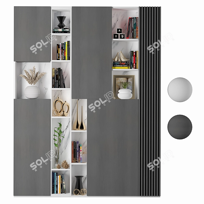 Versatile 14-Shelf Cabinet: Ample Storage Space 3D model image 2