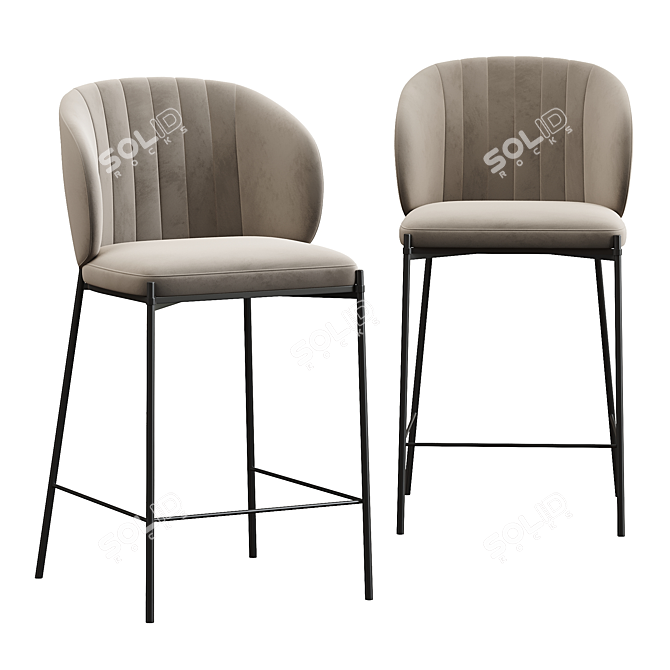 Cruz Bar Stool: Contemporary Seating Solution 3D model image 1