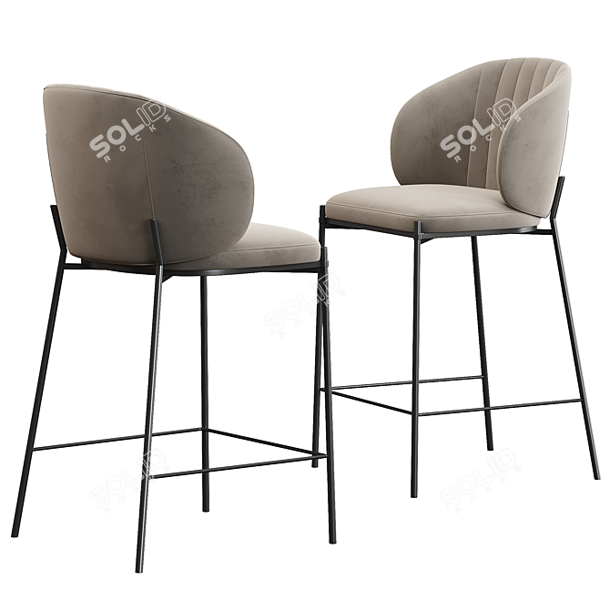 Cruz Bar Stool: Contemporary Seating Solution 3D model image 3