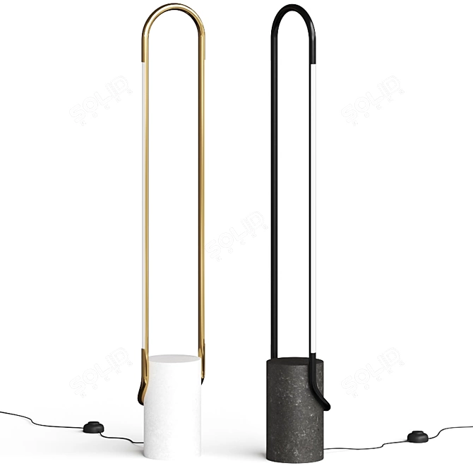 Sleek LED Floor Lamp: Crate & Barrel 3D model image 1