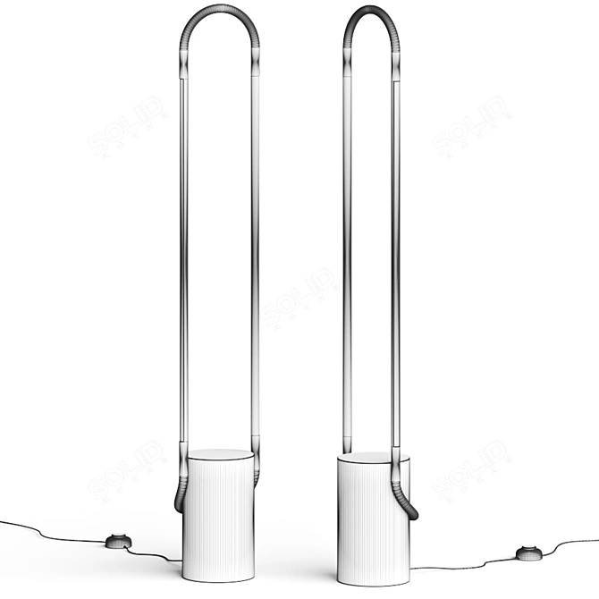 Sleek LED Floor Lamp: Crate & Barrel 3D model image 2