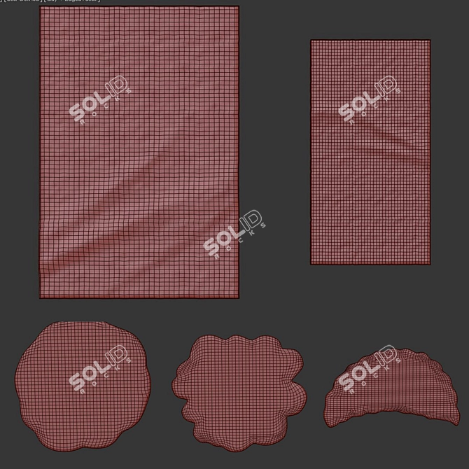 Vibrant Mix: Karismatisk Carpet Set 3D model image 2