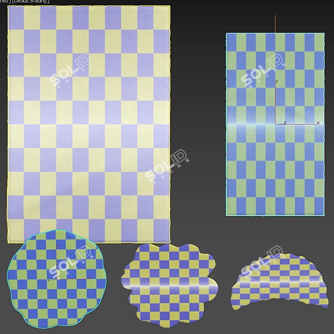 Vibrant Mix: Karismatisk Carpet Set 3D model image 5