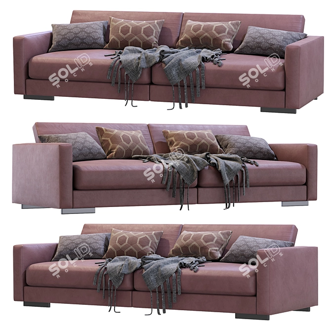 Luxury Flexform Magnum Leather Sofa 3D model image 3