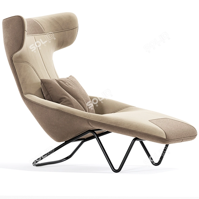 Elegant Esmena Chaise Chair 3D model image 2