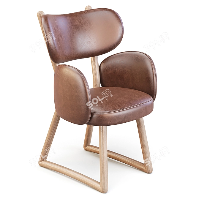 Polus 007: Stylish Oak Dining Chair 3D model image 6