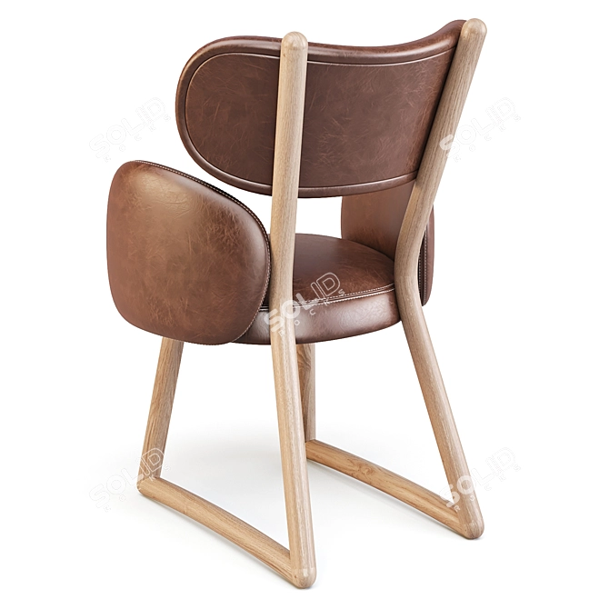 Polus 007: Stylish Oak Dining Chair 3D model image 2