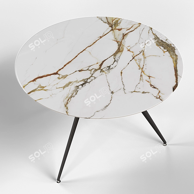 Modern Ceramic Round Table 3D model image 1