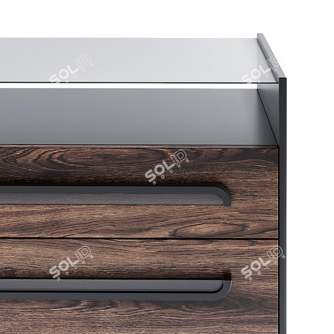 Elegant Glass Oak Dresser 3D model image 10