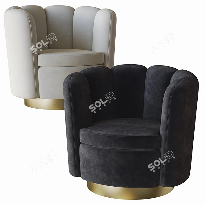 Eichholtz Mirage: Sleek Swivel Chair 3D model image 2