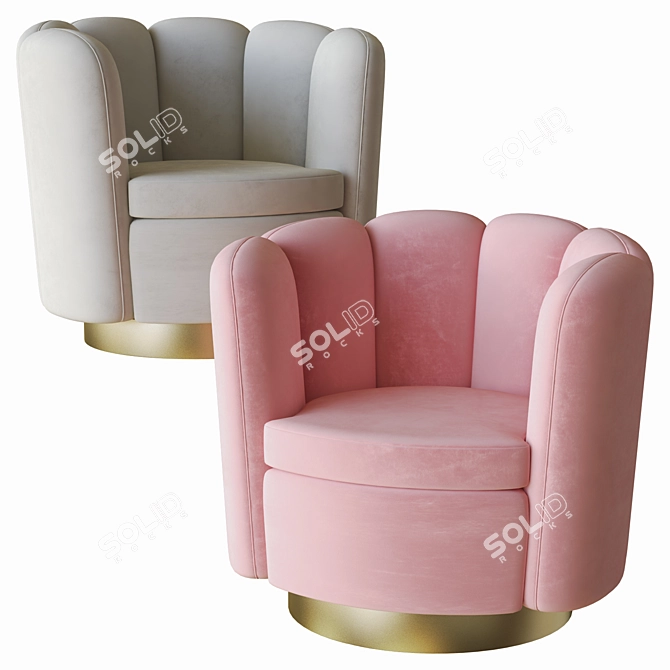 Eichholtz Mirage: Sleek Swivel Chair 3D model image 3