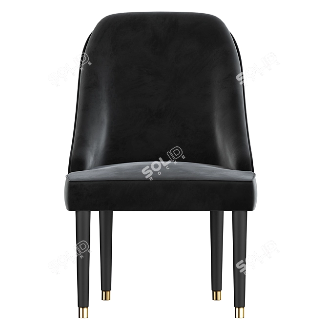 Elegant Velvet Dining Chair 3D model image 3