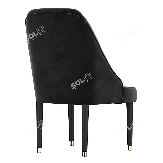 Elegant Velvet Dining Chair 3D model image 5