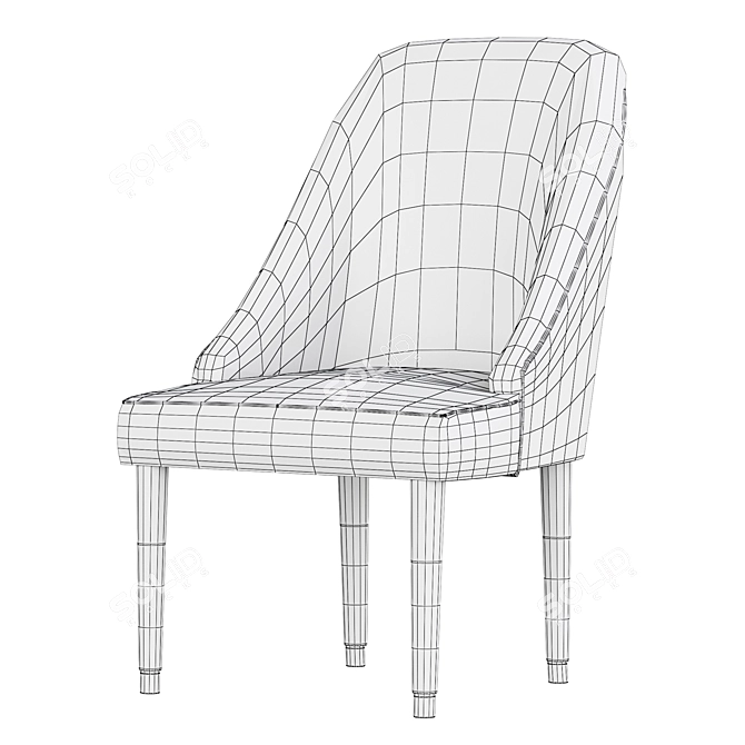 Elegant Velvet Dining Chair 3D model image 6