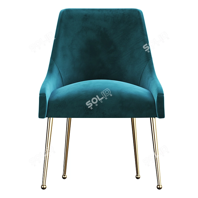 Luxurious Velvet Elowen Chair 3D model image 3