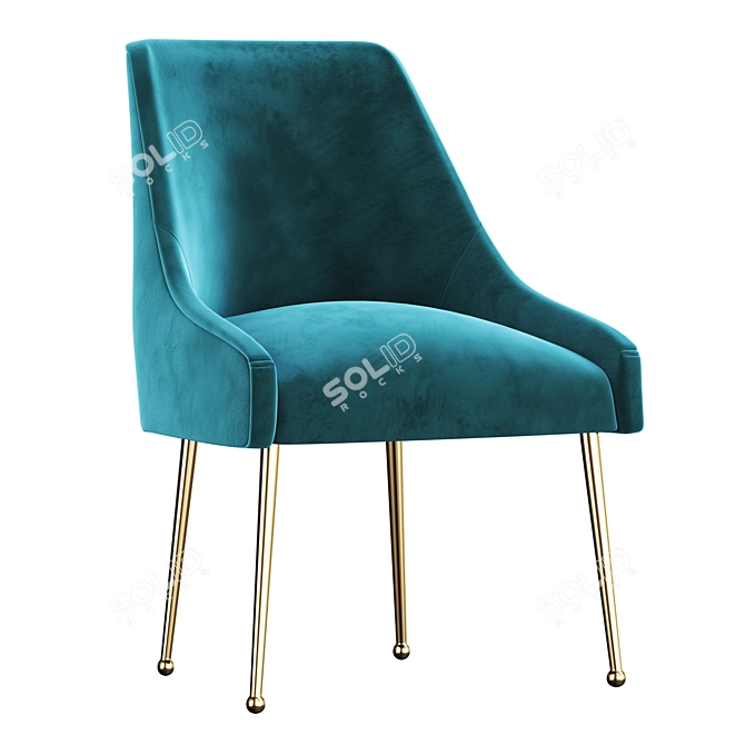 Luxurious Velvet Elowen Chair 3D model image 4