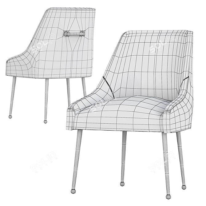 Luxurious Velvet Elowen Chair 3D model image 7