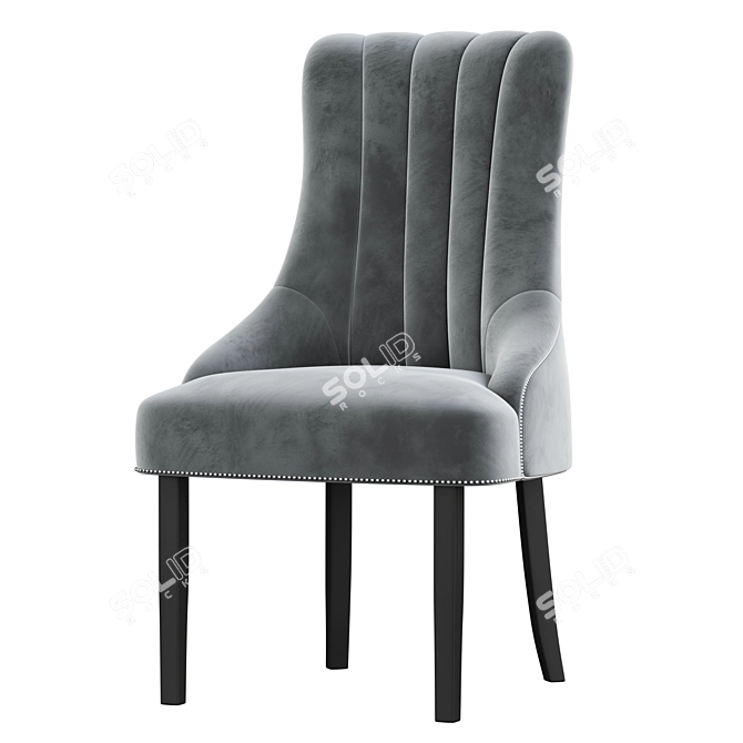 Luxurious Oxford Velvet Dining Chair 3D model image 6