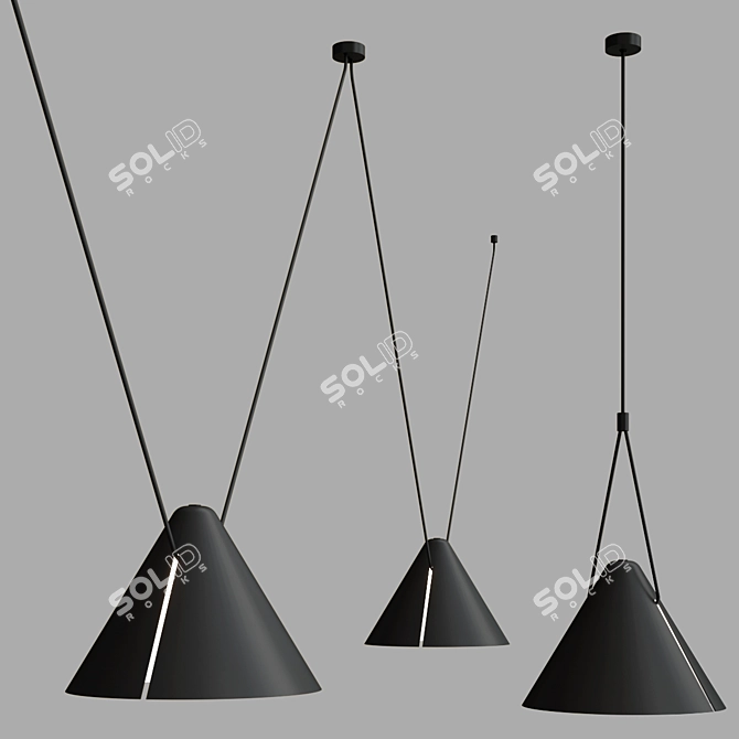 Sleek Aluminum Pendant: Super Attic 3D model image 2