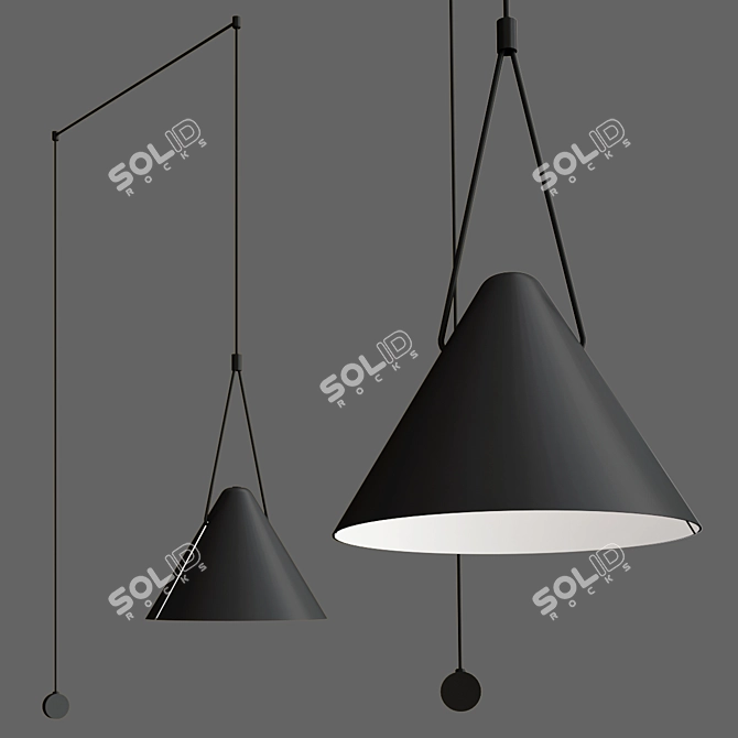 Modern Aluminum Pendant Lamp 3D model image 2