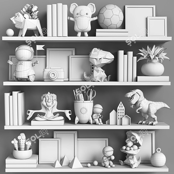 Playful Kids Furniture & Toy Set 3D model image 5