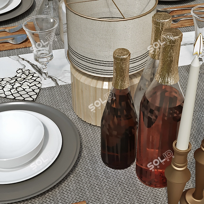 Elegant 150-Piece Tableware Set 3D model image 6