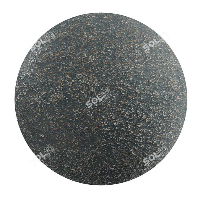 Terrazzo Black Multicolor: High Res Textures, PBR Material 3D model image 1