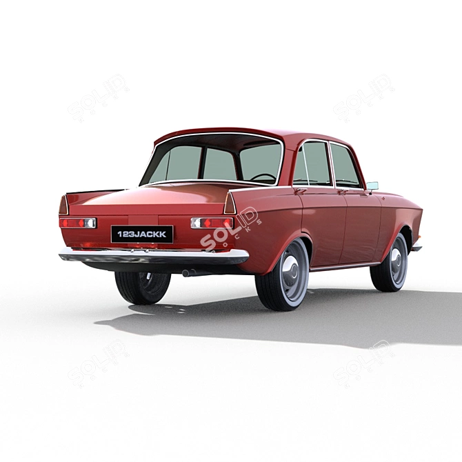 Vintage Soviet Moskvich 412 3D model image 2