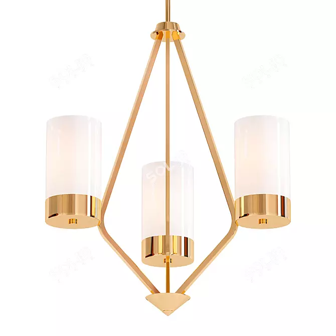 Elevate 3-Light Pillar Chandelier 3D model image 1