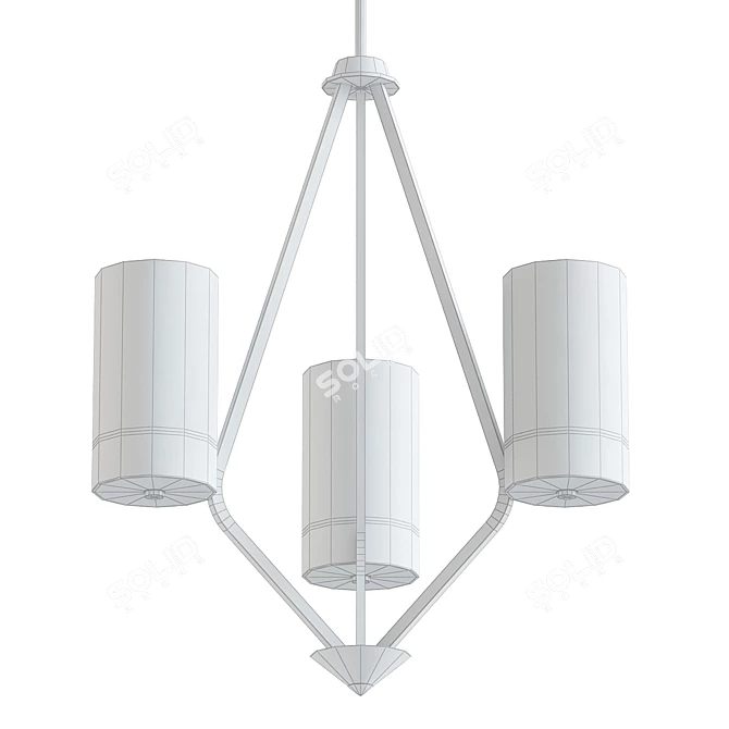 Elevate 3-Light Pillar Chandelier 3D model image 2