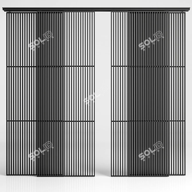 Boca Stripe Room Divider 3D model image 2
