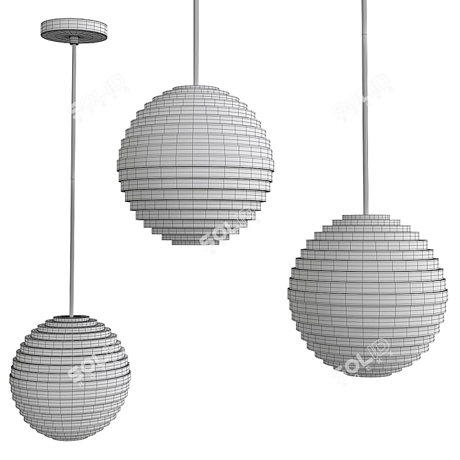 Supernova LED Mini Pendant: Elegant and Versatile Lighting 3D model image 2