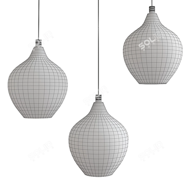 Elegant Victoria LED Pendant Light 3D model image 2