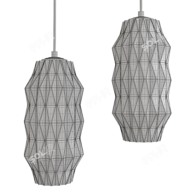 Elegant Mimo Faceted Pendant 3D model image 2