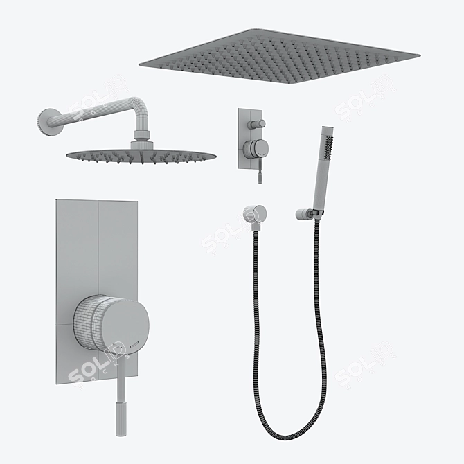 Imprese Brenta 1  Shower Set with TurboSmooth 3D model image 3