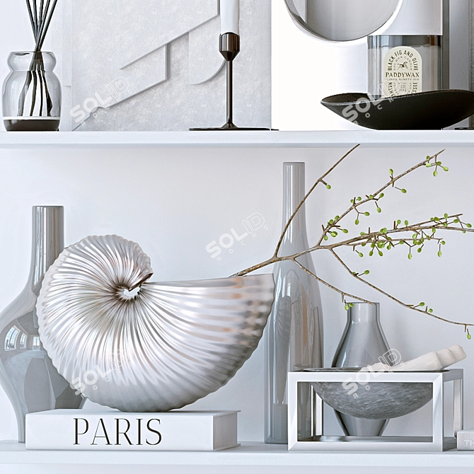 Stylish Decorative Shelves 3D model image 2