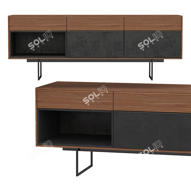 Modern Minimalist Treku Aura Credenza 3D model image 1