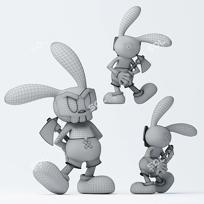 V-Ray Render Rabbit: 46580 Polys 3D model image 3
