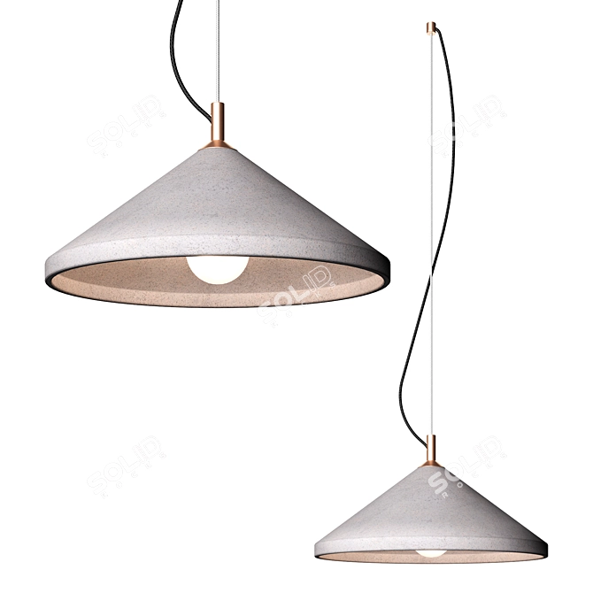 Concrete Ren Ceiling Light 3D model image 2