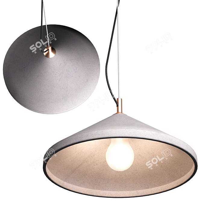 Concrete Ren Ceiling Light 3D model image 3