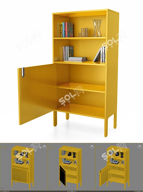 Tenzo Uno Yellow High Cabinet 3D model image 2