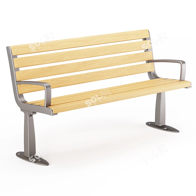 Outdoor Bench Sk.20-2/ Sk.20-1: 4 Styles, 4 Colors 3D model image 1