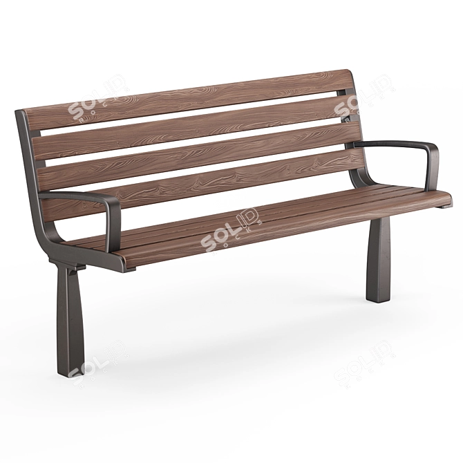 Outdoor Bench Sk.20-2/ Sk.20-1: 4 Styles, 4 Colors 3D model image 4