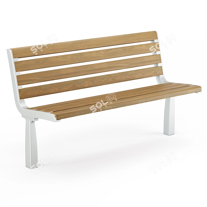 Outdoor Bench Sk.20-2/ Sk.20-1: 4 Styles, 4 Colors 3D model image 6